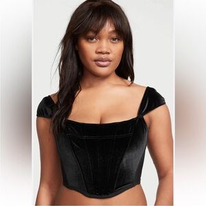 Victoria Secret Velvet Off-Shoulder Corset Top Large dream angels